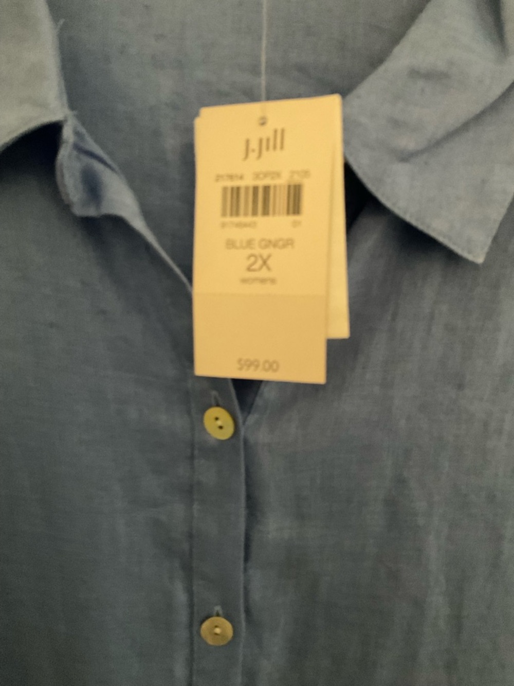 J. Jill Blue Long Sleeve Tunic Shirt - Picture 3 of 3